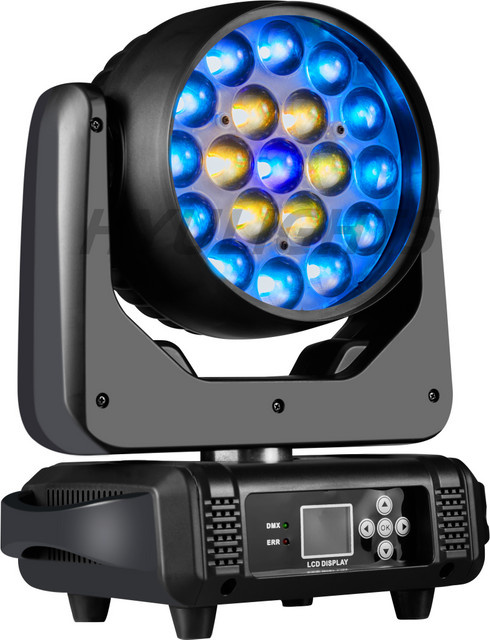 HYULIGHTS LED Moving Head RGBW 4in1 Beam Wash Zoom mit Circle Control für DJ, Bar und Bühne, Schwarz - Bild 1