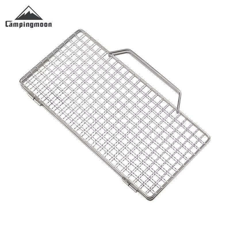 CAMPINGMOON Grillnetzclip MT-2-W2 aus Edelstahl in Silber, faltbarer Grillclip für Camping und Outdoor - Bild 2