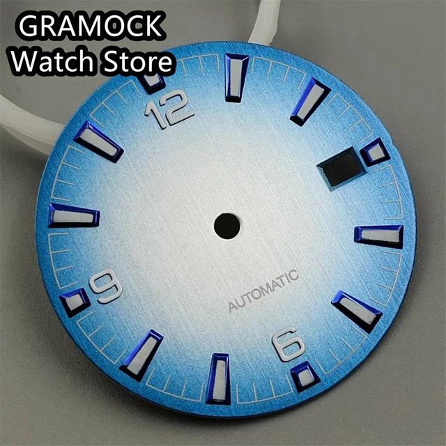 GRAMOCK Zifferblatt, 31 mm, blau, grün leuchtend, Unisex - Bild 1