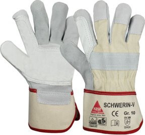 Hase Arbeitshandschuhe Schwerin aus Rindkernspaltleder in Beige, Größe XL - Bild 1