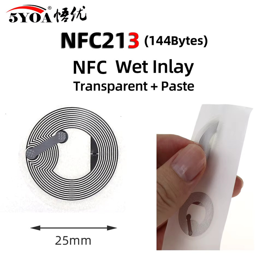 Ntag213 Ntag215 NFC-Tag-Aufkleber 13,56 MHz ISO14443A RFID-Klebeetiketten in Transparent - Bild 2