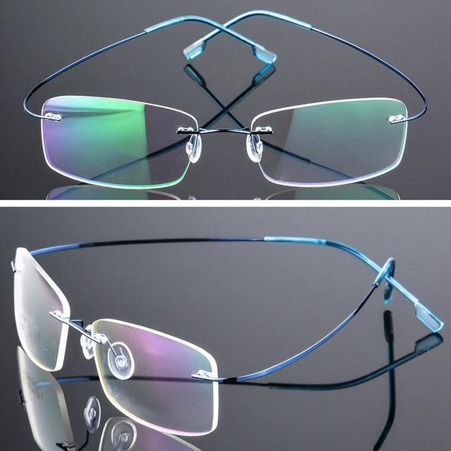 Korrektionsbrille Fashion Glasses M, randlos, Metall, rechteckig, Unisex, transparent, blau - Bild 1