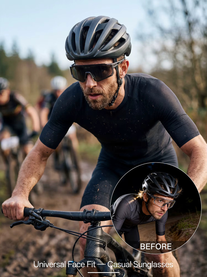 SCVCN Sportsonnenbrille, Unisex, Vollrand, Kunststoff - Bild 3