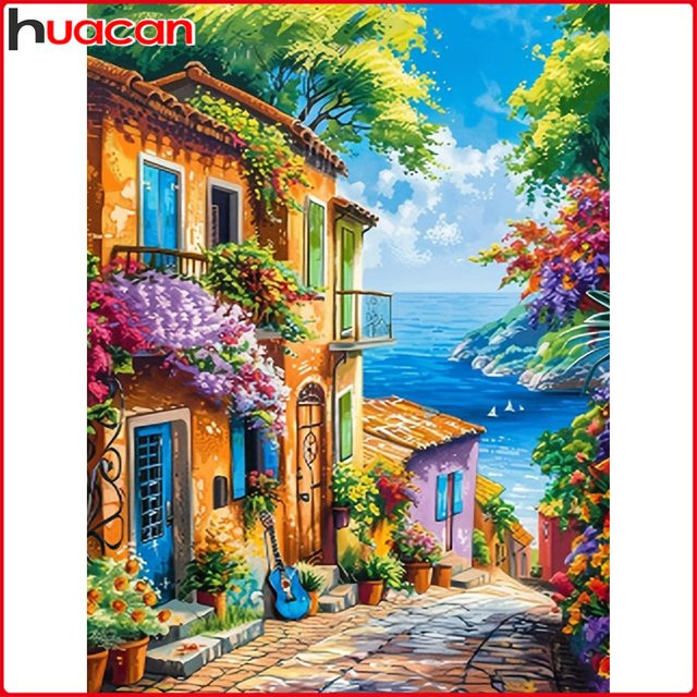 Huacan 5D-Diamantgemälde zum Selbermachen Landschaft Mediterran Multicolour - Bild 1