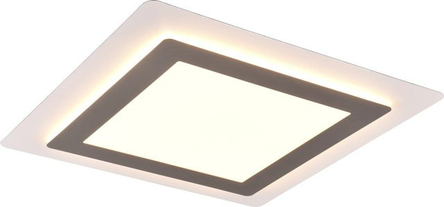 Trio LED Deckenleuchte Morgan Nickel matt, dimmbar mit Fernbedienung, quadratisch, B/T/H: 45 x 45 x 4,2 cm - Bild 1