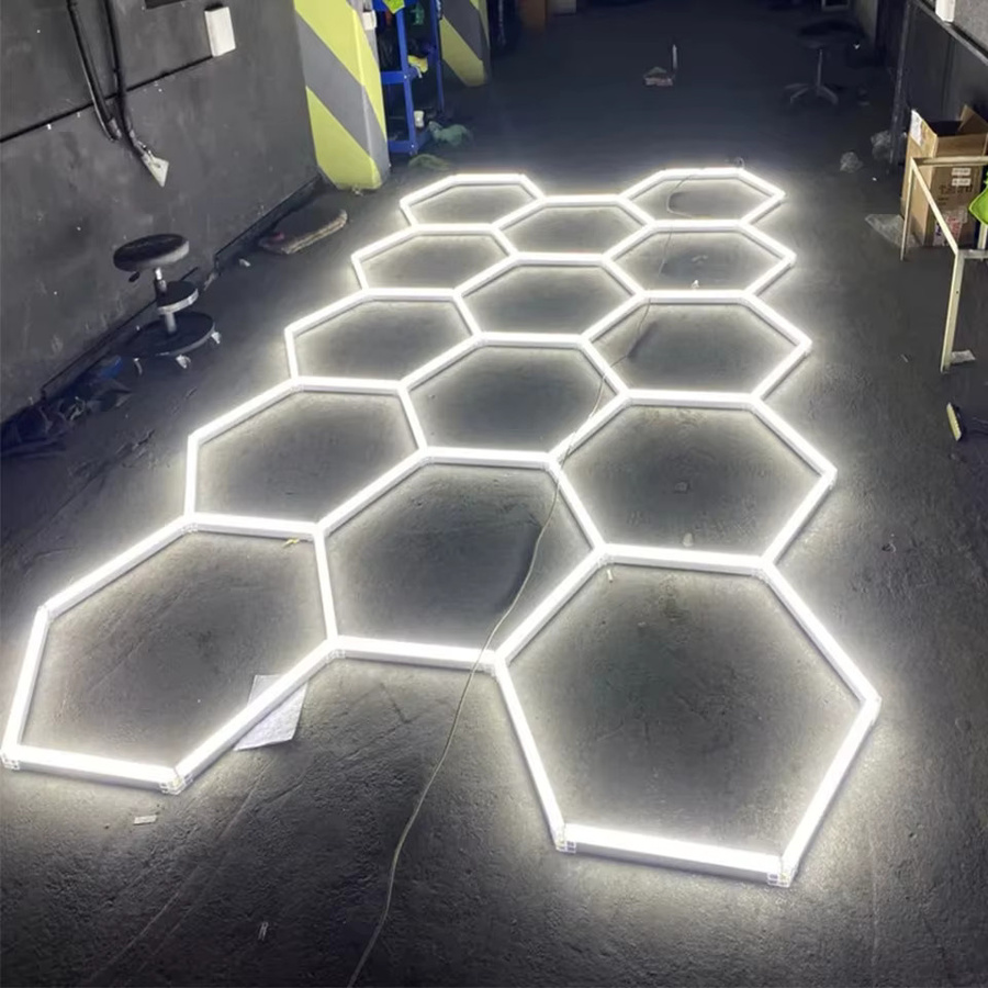 PIBAOGU LED Hexagon Deckenleuchte für Garage und Werkstatt in Weiß - Bild 2