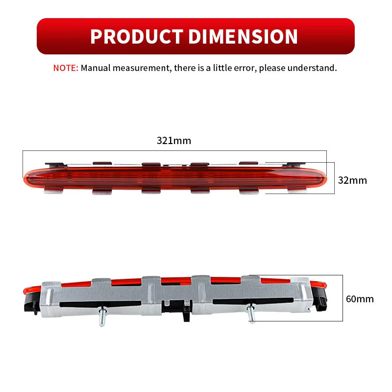 LED Bremslicht für Mercedes Benz CLK W209 C209 Coupe und A209 Cabriolet 2002-2009, 3. Bremsleuchte High Mount Stop Signal, Farbe: Rot, Marke: SAARMAT - Bild 2
