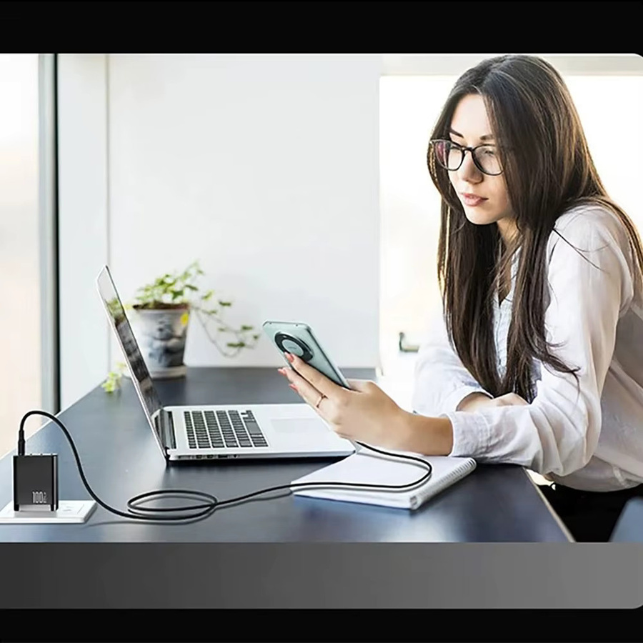 NNBILI USB-C zu USB-C Schnellladekabel 100W mit PD für iPhone 16 17, MacBook, Samsung und Xiaomi in Schwarz oder Grau - Bild 6