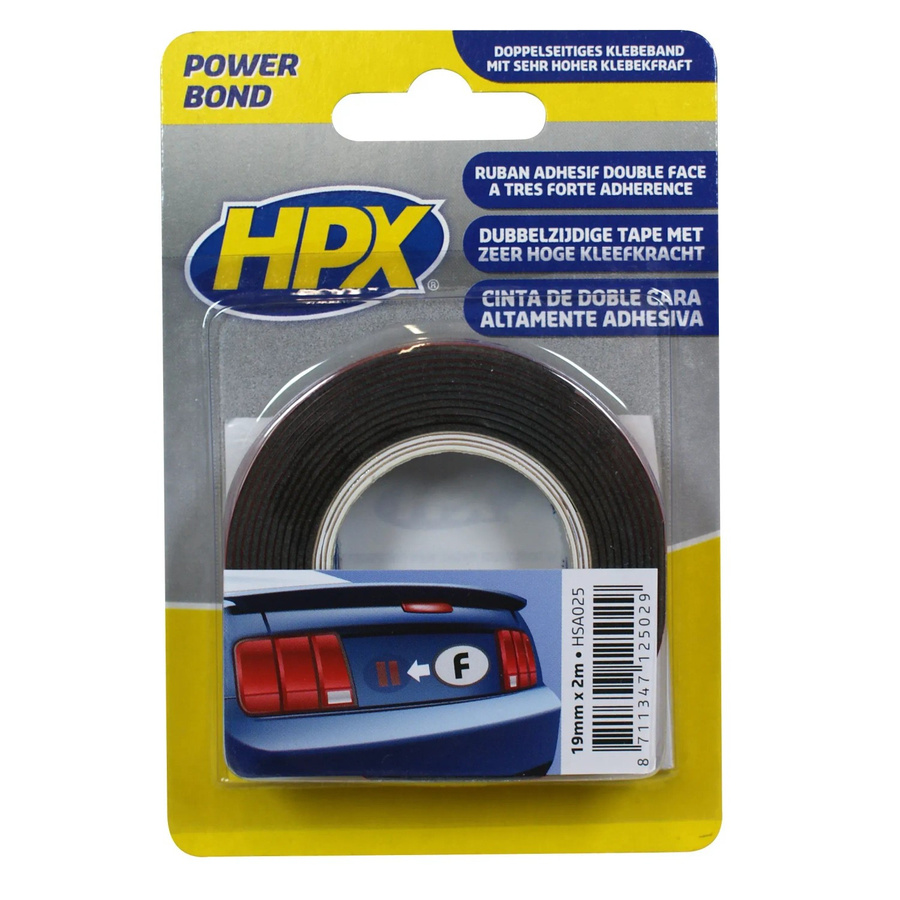 HPX Klebeband doppelseitig Acryl Schwarz Breite: 1,9 cm, Länge: 2 m - Bild 2