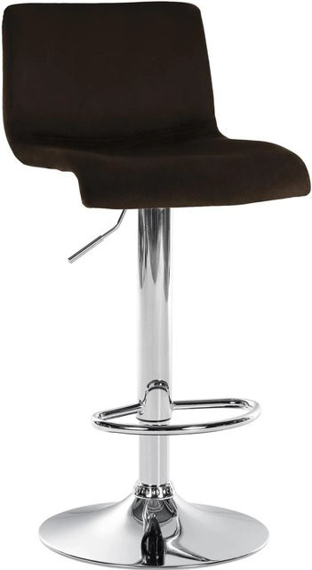DELUKE Barhocker PESAN in Braun mit Samtbezug, höhenverstellbarer Barstuhl mit Lehne und 360 Grad Drehsitz, B/T/H: 39 x 36 x 83 cm - Bild 1