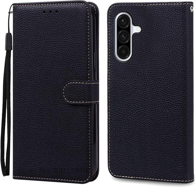 Samsung Galaxy A36 5G Leder Klapphülle mit Geldbörse in Schwarz - Bild 1