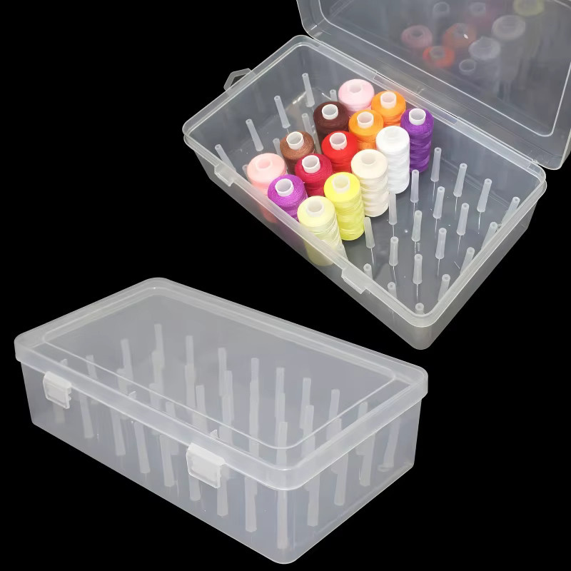 Transparente Aufbewahrungsbox zum Nähen und Stricken mit 42 Fächern aus Kunststoff für Nadeln und Fäden - Bild 5