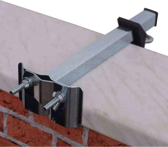 Videx Garden Sonnenschirmhalter Easyfix Typ M für Mauerbrüstung aus verzinktem Stahl, Farbe: Silber, Durchmesser: 35 mm - Bild 1