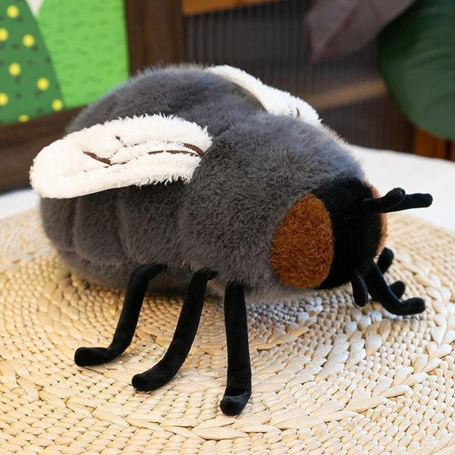 Fliege Insekten-Stofftier, grau, 23cm, ab 3 Jahren - Bild 1