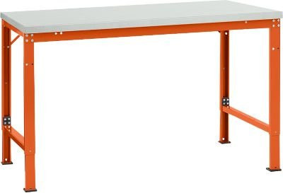 Manuflex Grundtisch UNIVERSAL Spezial aus Kunststoff in Lichtgrau und Rotorange, B: 150 cm, T: 100 cm - Bild 1