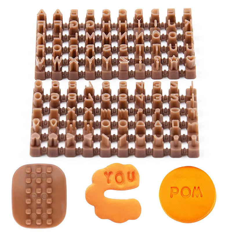Keramik Prägestempel Set für Alphabet und Zahlen aus Kunststoff zur Gestaltung von Polymer Clay und Ton - Bild 2
