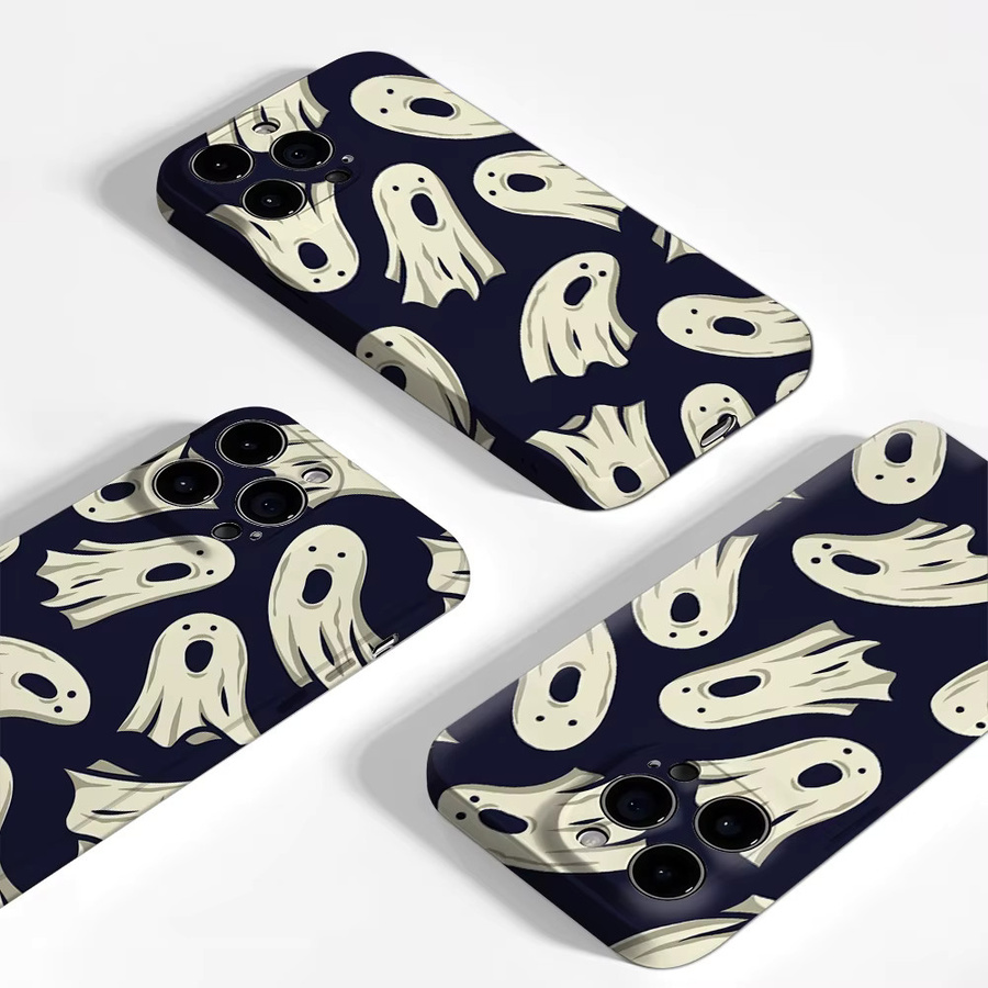 Handyhülle mit verspielten Halloween-Geistern für Apple iPhone 17 16 15 14 13 12 Pro Max Plus, doppelschichtige Rückseite, Multicolor - Bild 4