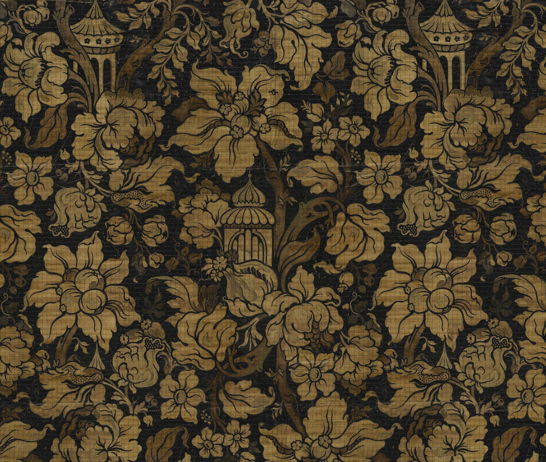 NLXL Mural Big Pattern Paradis Noir Wandtattoo mit floralem Vintage-Design in Mehrfarbig - Bild 1
