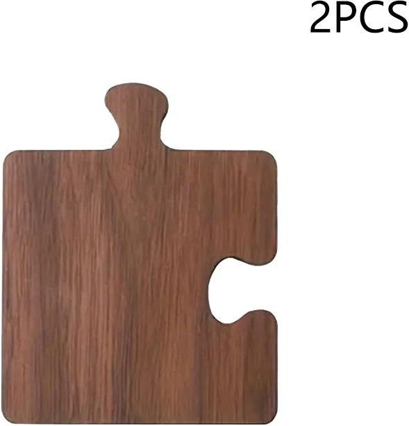 Love Home Garden Puzzle Tassenmatte aus Holz in Braun, hitzebeständig und rutschfest - Bild 1