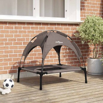 vidaXL Hundebett Braun aus Metall, wetterfest und erhöht, B/T/H: 76 x 62 x 70,5 cm - Bild 2