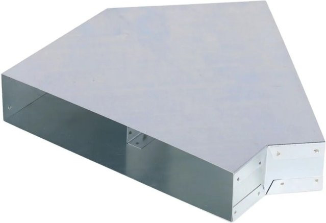 Subtiel Flachkanal Bogen 45 Grad mit Mittelsteg aus verzinktem Stahl, Farbe: Silber, B/H: 250 x 50 mm - Bild 1