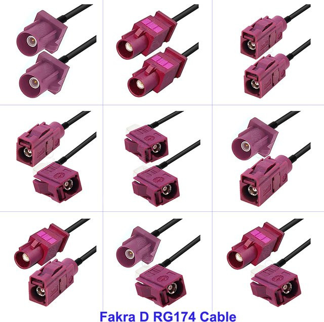 RFDOTOP RG-174 Koaxial-Verlängerungskabel Jumper-Kabel mit Fakra D auf D Stecker und Buchse in Bordeaux Lila - Bild 1