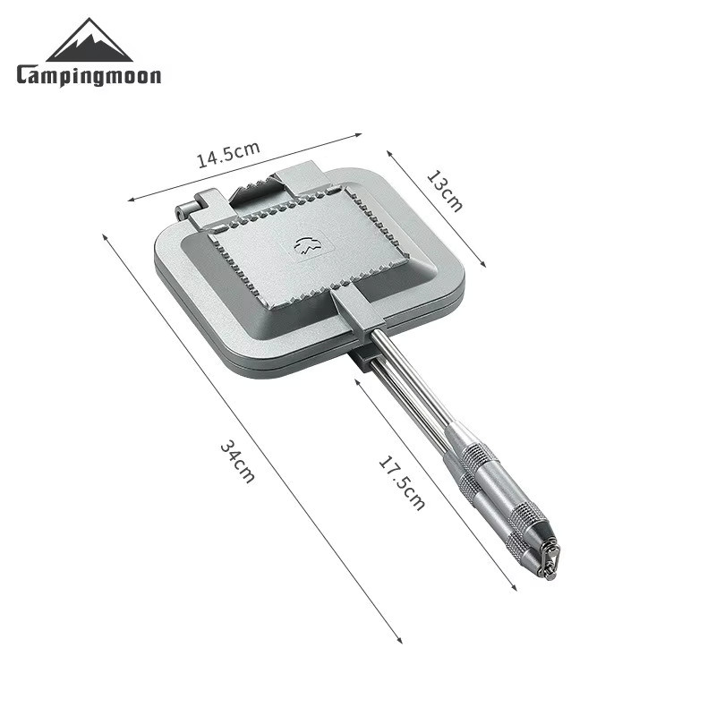 CAMPINGMOON TT-1315 Doppelseitige Antihaft-Sandwich-Grillpfanne aus Aluminium für Camping und Frühstück - Bild 4