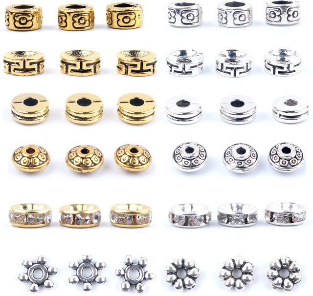 50 Stück goldfarbene Strass-Rondellen, Metallkristallperlen, DIY-Charm - Bild 1