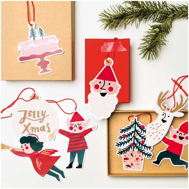 Rico Design Paper Poetry Papieranhänger Jolly Christmas Classic Multicolor, 8 Stück - Bild 1