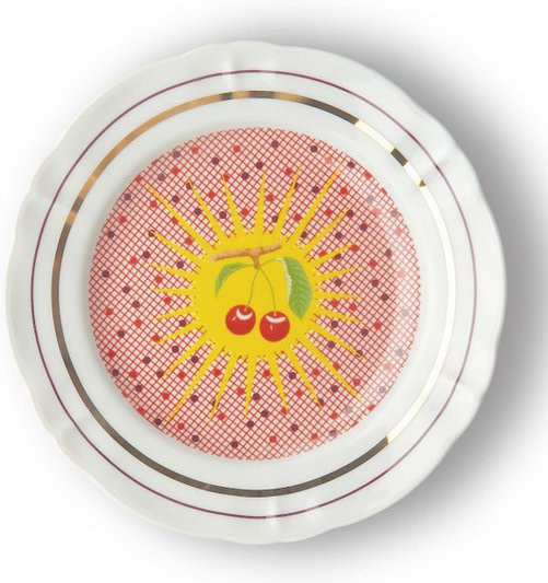 Bitossi Dessertteller Cherries in Gold und Multicolour Durchmesser: 20,5 cm - Bild 1