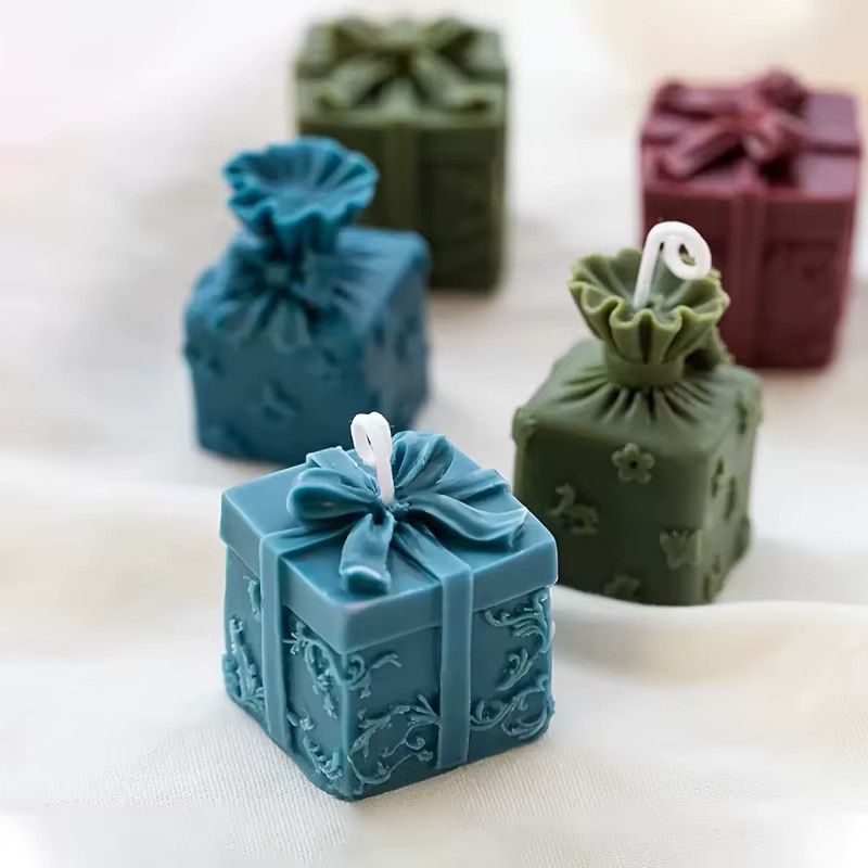 Silikonform für quadratische 3D Geschenkboxen zur DIY Herstellung von Aromatherapie Kerzen aus Wachs oder Gips, Mehrfarbig - Bild 3