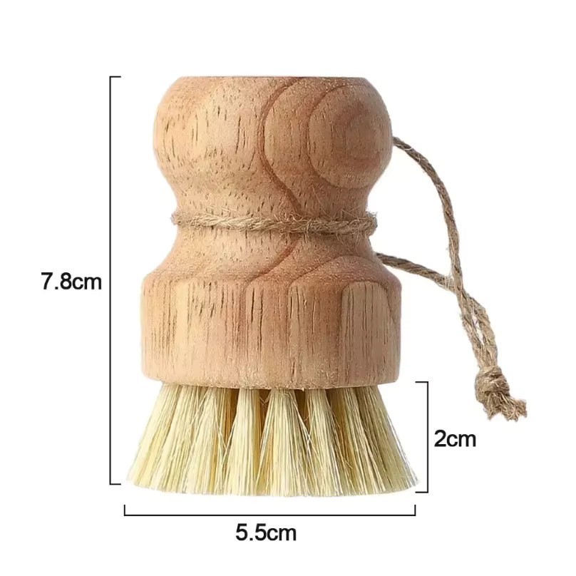 Corziky 2er-Set Küchenreinigungsbürsten aus Holz mit natürlichem Sisal und Kokosfasern in Braun - Bild 2