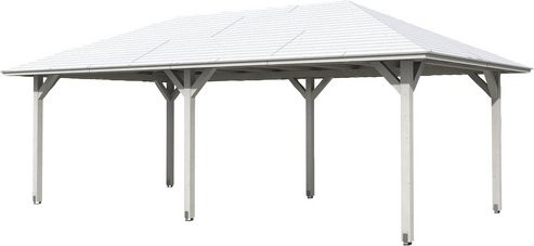 Skan Holz Pavillon Orleans 2 aus Fichte in Weiss lasiert B/T/H: 359 x 706 x 439 cm - Bild 3