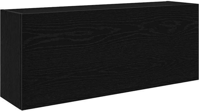 vidaXL Bad-Wandschrank Schwarz aus Holzwerkstoff B/T/H: 100 x 25 x 40 cm - Bild 1