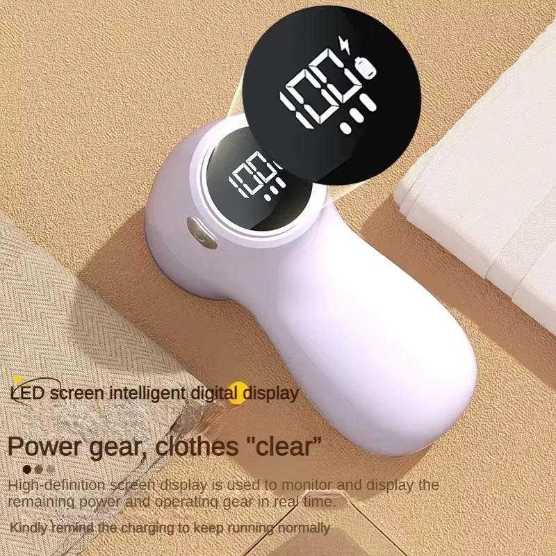 Sarmocare Elektrischer Fusseltrimmer mit 6 Klingen und Smart-LED-Digitalanzeige, USB-aufladbar, in Beige oder Weiß - Bild 4