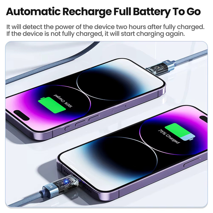 Toocki USB-C auf USB-C Schnellladekabel mit 20 W PD-Leistung in Blau für iPhone und iPad - Bild 4
