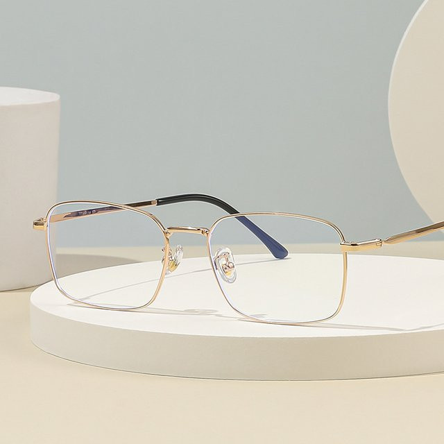 VICKY 89166 Lesebrille, Vollrand, rechteckig, Metall, gold, Herren - Bild 1