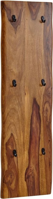 Wandgarderobe FineBuy aus Holz und Metall in Braun, Hakenleiste mit Massivholz, Breite: 140 cm, Höhe: 7 cm, Tiefe: 6 cm - Bild 1
