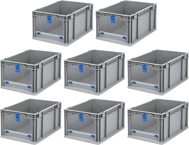 PROREGAL SuperSparSet 8x Eurobox NextGen Insight Cover mit verstärkten Wänden, Blau, H x B x T: 22 x 30 x 40 cm, 20 Liter - Bild 1