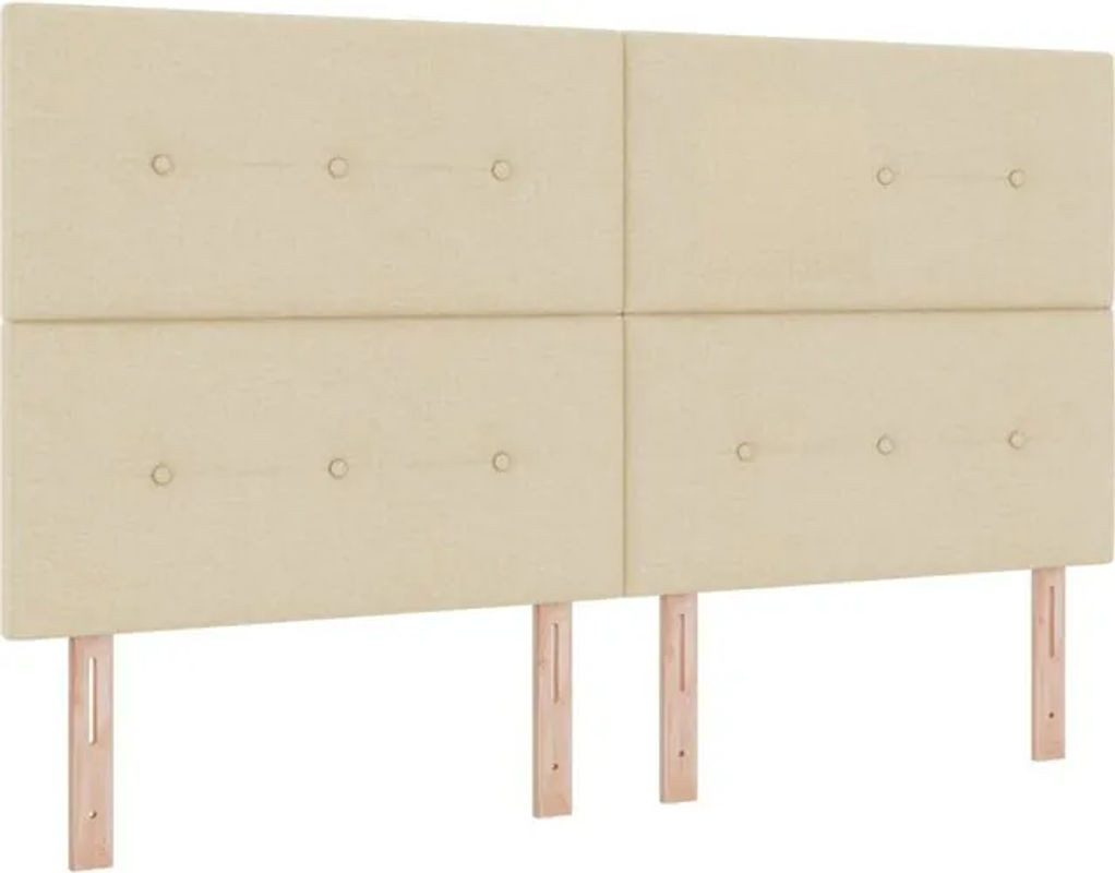 vidaXL Boxspringbett mit Matratze in Beige aus Stoff und Holzwerkstoff, Modern und Minimalistisch - Bild 1
