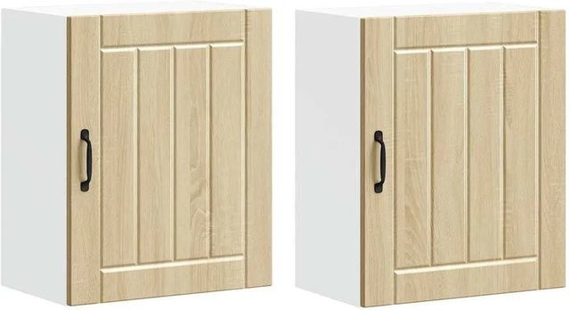 vidaXL Küchen-Hängeschränke Lucca aus Holzwerkstoff in Sonoma Eiche, 2er-Set, Braun, B/H/T: 60 x 85 x 31 cm - Bild 1
