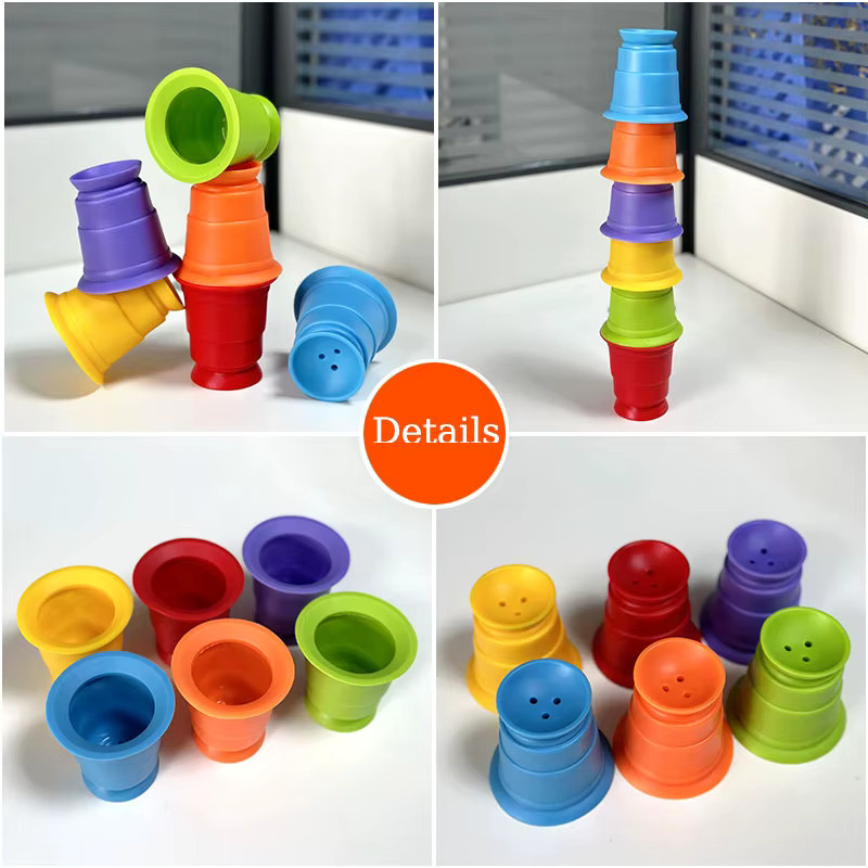 Brozebra Regenbogen Silikon Tasse, Stapelspielzeug, ab 1 Jahr - Bild 4