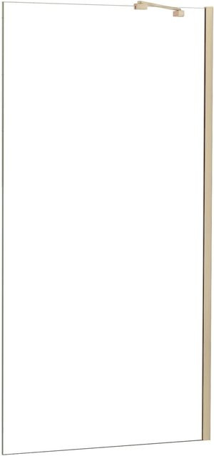 AICA Walk-in Duschwand aus ESG Nano Glas in Transparent mit Gold Diagonalstabilisator, Breite: 80 cm, Höhe: 200 cm - Bild 1