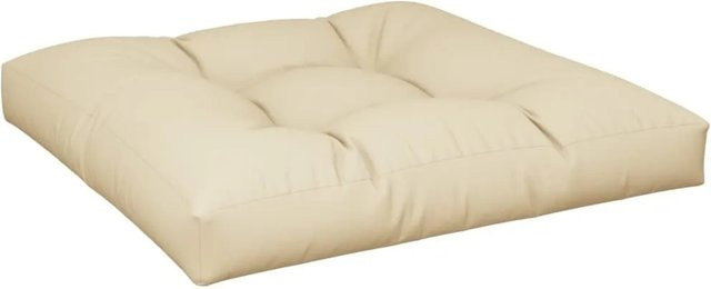 vidaXL Palettenkissen Beige aus Polyester, B/T/H: 80 x 80 x 12 cm, UV-beständig und wasserabweisend - Bild 1