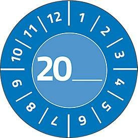 Avery Zweckform Prüfplakette 7903 zum Selbereintragen, blau, Ø 30 mm, 80 Stück - Bild 1