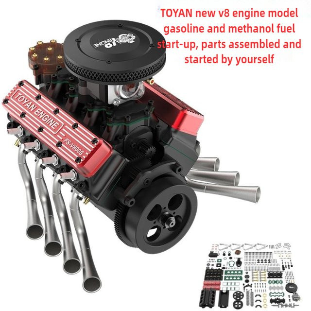 TOYAN Viertakt-V8-Motormodell, Metall, mechanisch, wassergekühlt, Montagemodellbausatz - Bild 1