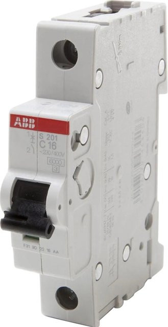 ABB Einbauautomat S201-C16 Leitungsschutzschalter 16 A 1-polig grau - Bild 1