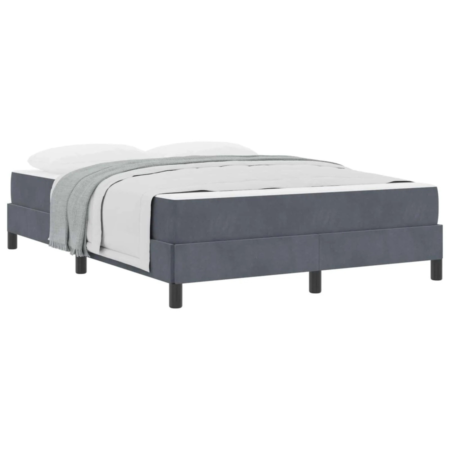 vidaXL Boxspringbett mit Matratze Dunkelgrau B/T: 160 x 220 cm aus Stoff und Holzwerkstoff mit Taschenfederkern - Bild 2