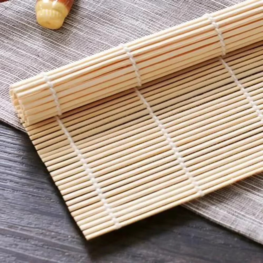 Hitzebeständige Sushi-Roller-Matte aus Bambus in Braun und Beige, rechteckig - Bild 3