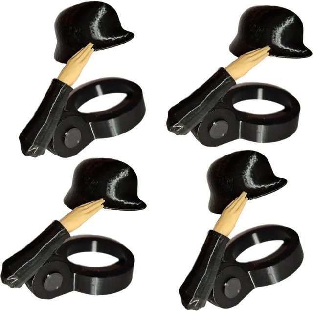 Grüner Soldat Salut Bierflaschenaufsatz aus umweltfreundlichem Material in Schwarz - Bild 1